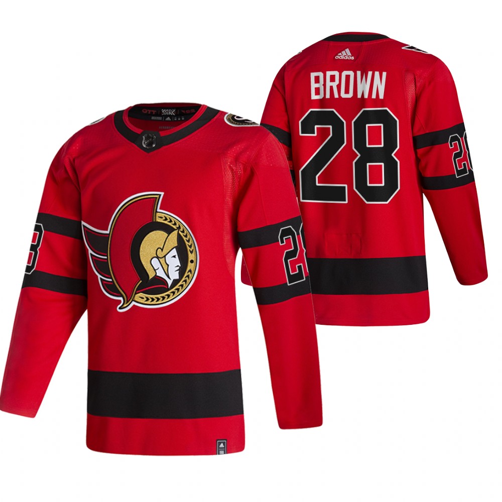 2021 Adidias Ottawa Senators #28 Connor Brown Red Men Reverse Retro Alternate NHL Jersey->more nhl jerseys->NHL Jersey